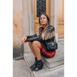 Carlos Falchi Vintage Beaded Leather Crossbody — Santa Fe Dreamscape, RRL Style